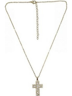 Kostibas 1321-152X2, Σταυρός, Stainless Steel, Ατσάλι, Στρας, Χρυσό