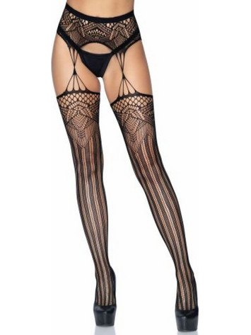 Net garter belt stockings