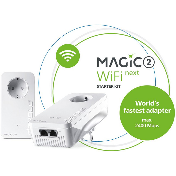 Devolo Magic 2 WiFi 2-1-1 Next Powerline για Ασύρματη Σύνδεση WiFi 5 με 2 Θύρες Ethernet & Passthrough Πρίζα | BestPrice.gr