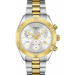 Tissot PR100 Sport Chic Γυναικείο Ρολόι Χρονογράφος με Ασημί Χρυσό Μεταλλικό Μπρασελέ T101.917.22.031.00