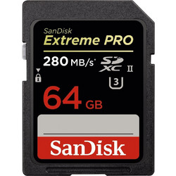 Sandisk Extreme Pro SDXC 64GB Class 10 U3 V90 UHS-II 300MB/s