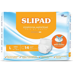 Slipad Εσώρουχα Ακράτειας Large Πάνες Βρακάκι Ακράτειας 6 Σταγόνες 14τμχ