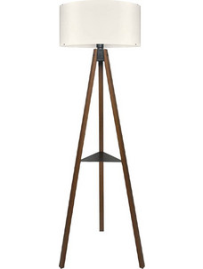 Φωτιστικό δαπέδου Thomas Megapap E27 Mdf/ύφασμα Pvc χρώμα καρυδί - κρεμ 38x38x135εκ