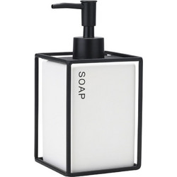 Estia ESTIA ΑΝΤΛΙΑ ΣΑΠΟΥΝΙΟΥ CAGE 450ML ΚΕΡΑΜΙΚΗ ΛΕΥΚΗ ΜΕ ΜΕΤΑΛΛΙΚΟ ΠΛΑΙΣΙΟ