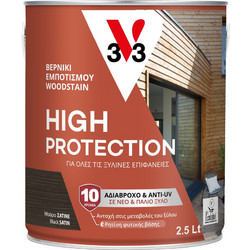 V33 High Protection Βερνίκι Εμποτισμού Ξύλου Νερού Μαύρο 2.5lt