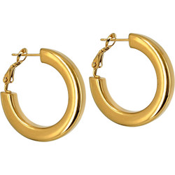 Ghetto New Style Gold Hoop Earrings Stainless Steel