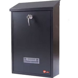 Inox Kiss Γραμματοκιβώτιο Μεταλλικό Μαύρο 40x26x10.5cm (LOC620)