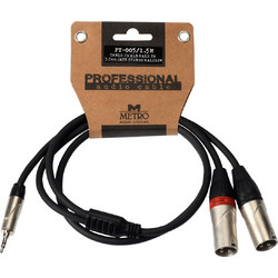 Metro PY-009/1.5M 2x Jack mono 6.3 - mini jack stereo 1,5m