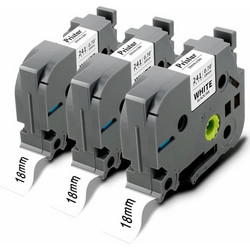 Pristar Compatible 18mm Label Tape as Replacement for Brother TZe-221 TZe221 TZ-221 TZe Black on White (3pcs)