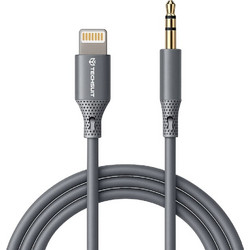 Techsuit - Προσαρμογέας καλωδίου Premium SoundFleX (AC5) - Lightning σε υποδοχή 3.5mm, ποιότητα Hi-Fi, Silica Gel - Γκρι