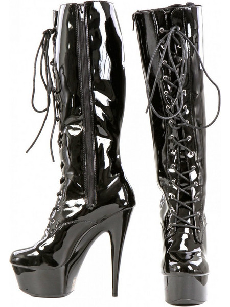 Vinyl Boots Heel 14cm Black
