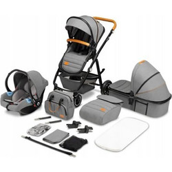 Lionelo Amber Καρότσι Μωρού 3 σε 1 Grey Graphite