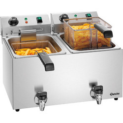 BARTSCHER A162824E ΔΙΠΛΗ ΗΛΕΚΤΡΙΚΗ ΦΡΙΤΕΖΑ 2*9ΛΤ ΜΕ ΒΡΥΣΑΚΙΑ ΑΠΟΡΡΟΗΣ ΔΙΑΣΤΑΣΕΙΣ ΚΑΛΑΘΙΩΝ 2*210x220x120(h)mm