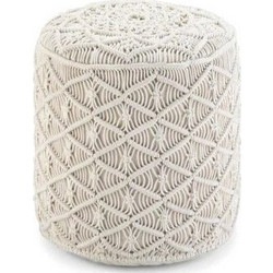 Πουφ Macrame Natural Thermocol Sheet Cotton Komvos (40x40x40) 1Τεμ