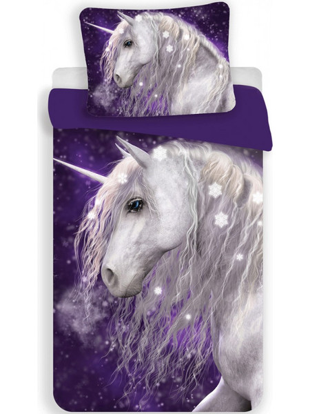 Unicorn Purple bedding set 140x200cm, 70x90 cm