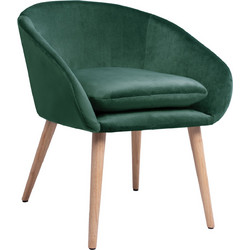 HomeMarkt Πολυθρόνα Βελούδινη Πράσινη Ellie HM8391.03