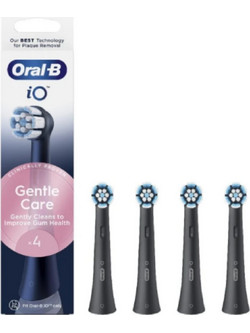 Oral-B iO Gentle Care Black Ανταλλακτικές Κεφαλές Ηλεκτρικής Οδοντόβουρτσας 4τμχ