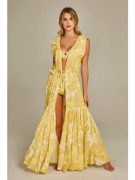 Sophie Robe in Yellow Baroque Print