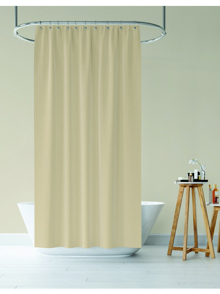 Κουρτίνα μπάνιου με κρίκους Σχ.Diana beige 180x200cm 100% pol