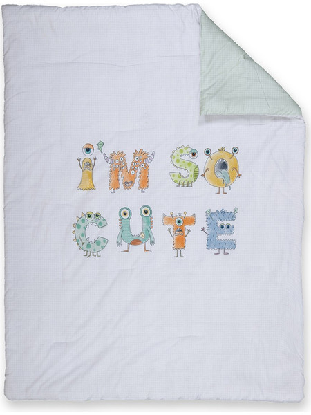 Κουβερλί Κούνιας 110x140 Nef Nef Alphabet Monster Pistachio