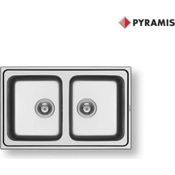 Pyramis Alea Ένθετος Νεροχύτης Inox Αντιστρεφόμενος Σατινέ 79x50cm 107157601