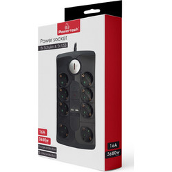 ΠΟΛΥΠΡΙΖΟ ΑΣΦΑΛΕΙΑΣ PT-995 8x SCHUKO 16A POWERTECH