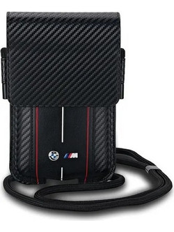 BMW Carbon & Red Stripe phone bag - black - (BMW000839-0)