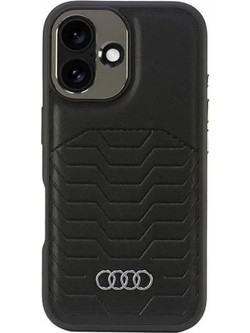 Audi Synthetic Leather MagSafe iPhone 16 Plus 6.7 black/black hardcase AU-TPUPCMIP16M-GT/D3-BK - (AUDI000186-0)