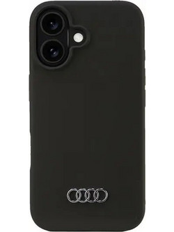 Audi Silicone Case iPhone 16 6.1 black/black hardcase AU-LSRIP16-Q3/D1-BK - (AUDI000177-0)