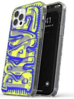 DIESEL Snap Case Clear Aop Iphone 12 Promax niebiesko-limonkowy/blue-Lime - (42565)