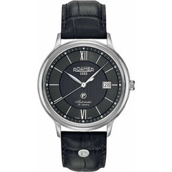 Roamer Ανδρικό Ρολόι Αυτόματο με Μαύρο Δερμάτινο Λουράκι R956660415309