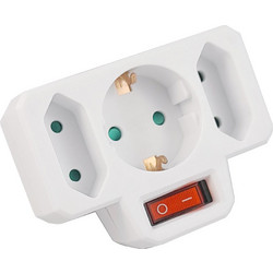 KAL ELECTRONICS SQ-GBK-01/01-2S 1 Σούκο σε 3 με διακόπτη 10941