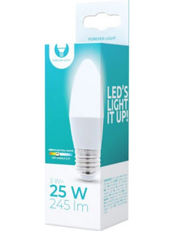 LED Bulb E27 C37 3W 230V 4500K 245lm Forever Light