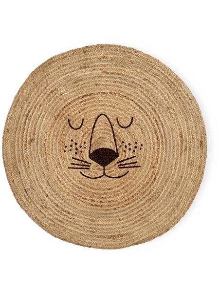 Rice - Jute Floor Mate with Lion Face - Natural
