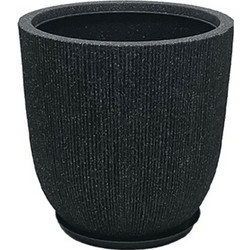 MarHome Κασπώ Ριγωτό Polyresin Μαύρο 37x37.5cm