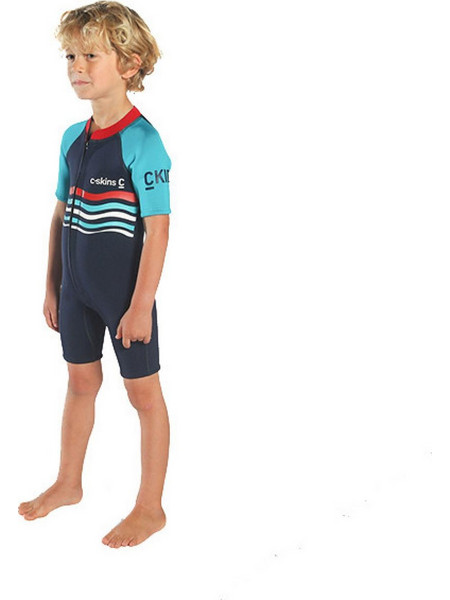C-Skins Waves Baby Shorti Ink Blue/Turquoise/Red Παιδικό Μονοσόρτς Κατάδυσης Neoprene για Θαλάσσια Σπορ 2mm