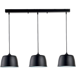 Arkolight Κρεμαστό Φωτιστικό Οροφής Ράγα Τρίφωτο E27 Μαύρο 1220-3/3-Raga