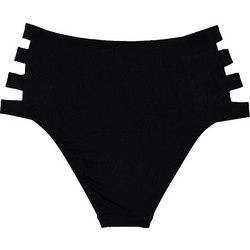 Bikini γυναικείο ψηλόμεσο με ανοίγματα μαύρο Μαύρο