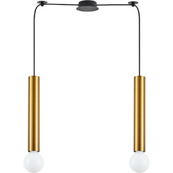 Home Lighting Κρεμαστό Φωτιστικό Οροφής Δίφωτο E27 GU10 Χρυσό SE21-GM-5-BL2 77-8681