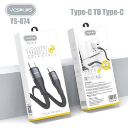 Yesplus USB-C to USB-C 100W 1m Black YS-874