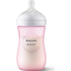 Philips Avent Natural Response Πλαστικό Μπιμπερό με Θηλή Σιλικόνης κατά των Κολικών 1m+ Pink 260ml