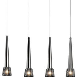 Home Lighting Logo Κρεμαστό Φωτιστικό Οροφής Ράγα Πολύφωτο Ασημί 77-1822