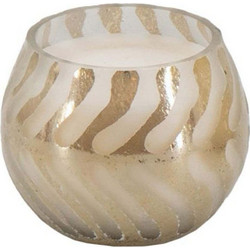 Κερί Σόγιας Σε Δοχείο 77216 7,6x7,6x6,4cm Gold Artekko Γυαλί
