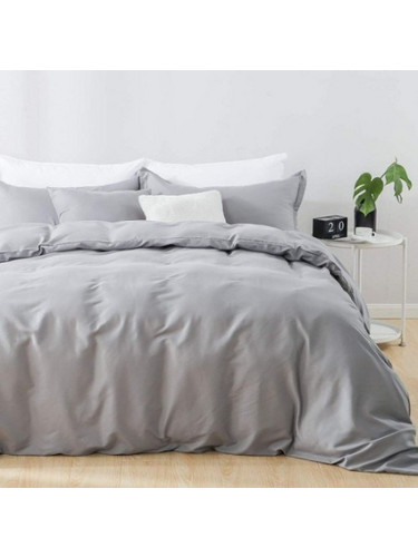 Σετ Παπλωματοθήκη 4 τεμαχίων 220x240cm Light Grey BES-112
