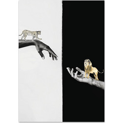 Αφίσα Animals on hands - Typographic , 29X42 (A3)
