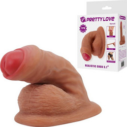 Pretty Love Warnell Ultra Ρεαλιστικό Dildo με Βεντούζα & Όρχεις 9.5cm Καφέ