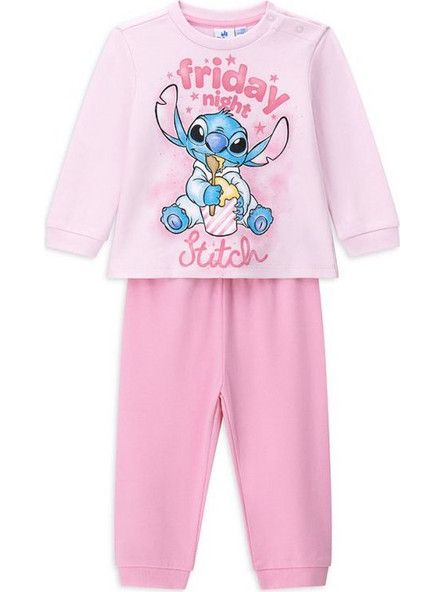 ORIGINAL MARINES DFAV1605NF ΒΡΕΦΙΚΟ ΣΕΤ ΠΥΤΖΑΜΑΣ DISNEY STITCH ΓΙΑ ΚΟΡΙΤΣΙΑ ΡΟΖ