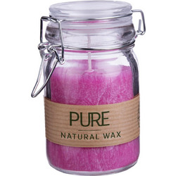 Κερί σε Γυάλινο Βάζο Ρόζ (12cm x 7cm) - PURE Safe Candle - 1τμχ