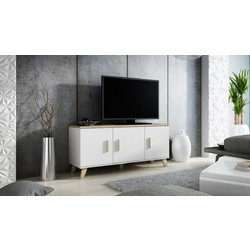 Ξύλινο Λευκό + Sonoma Oak 150x45x69εκ. KOM150
