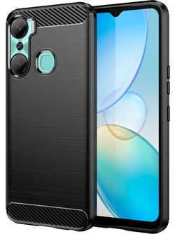 Carbon Case case for Infinix Hot 12 Pro flexible silicone carbon cover black